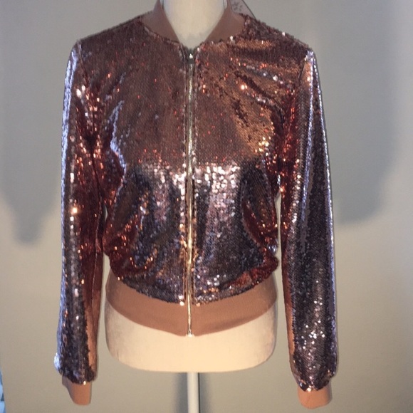 BEBE SEQUIN BOMBER - Picture 4 of 4